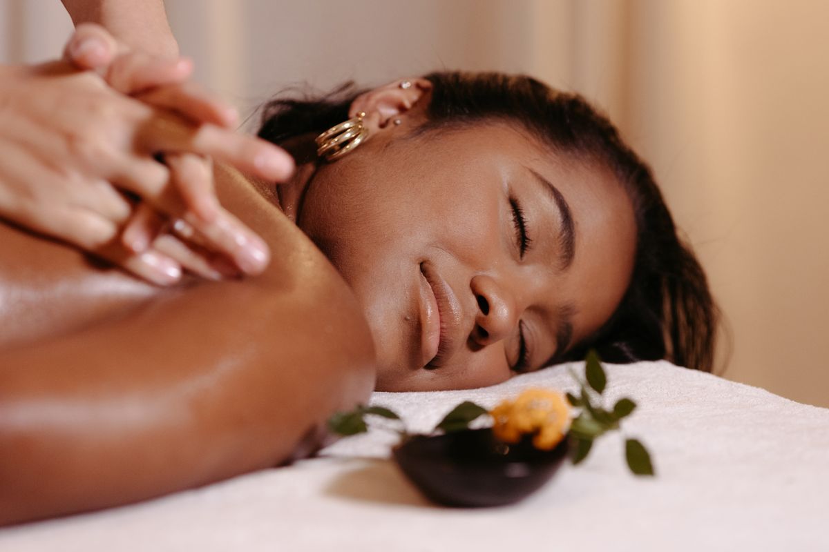Guest relaxing during a massage