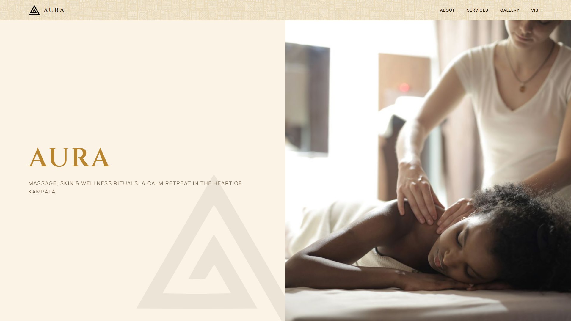 Aura Spa website screenshot