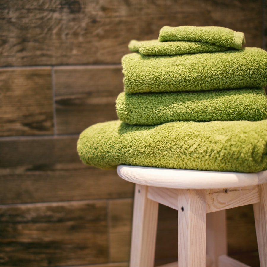 Folded towels and bedding