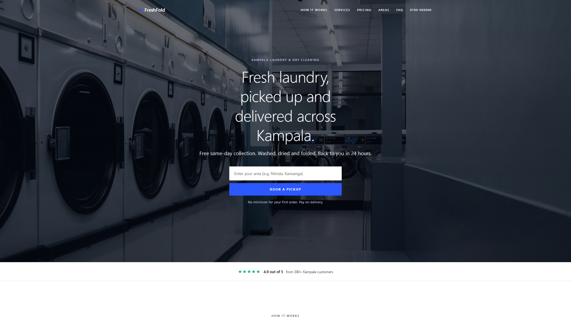 FreshFold Laundry website screenshot