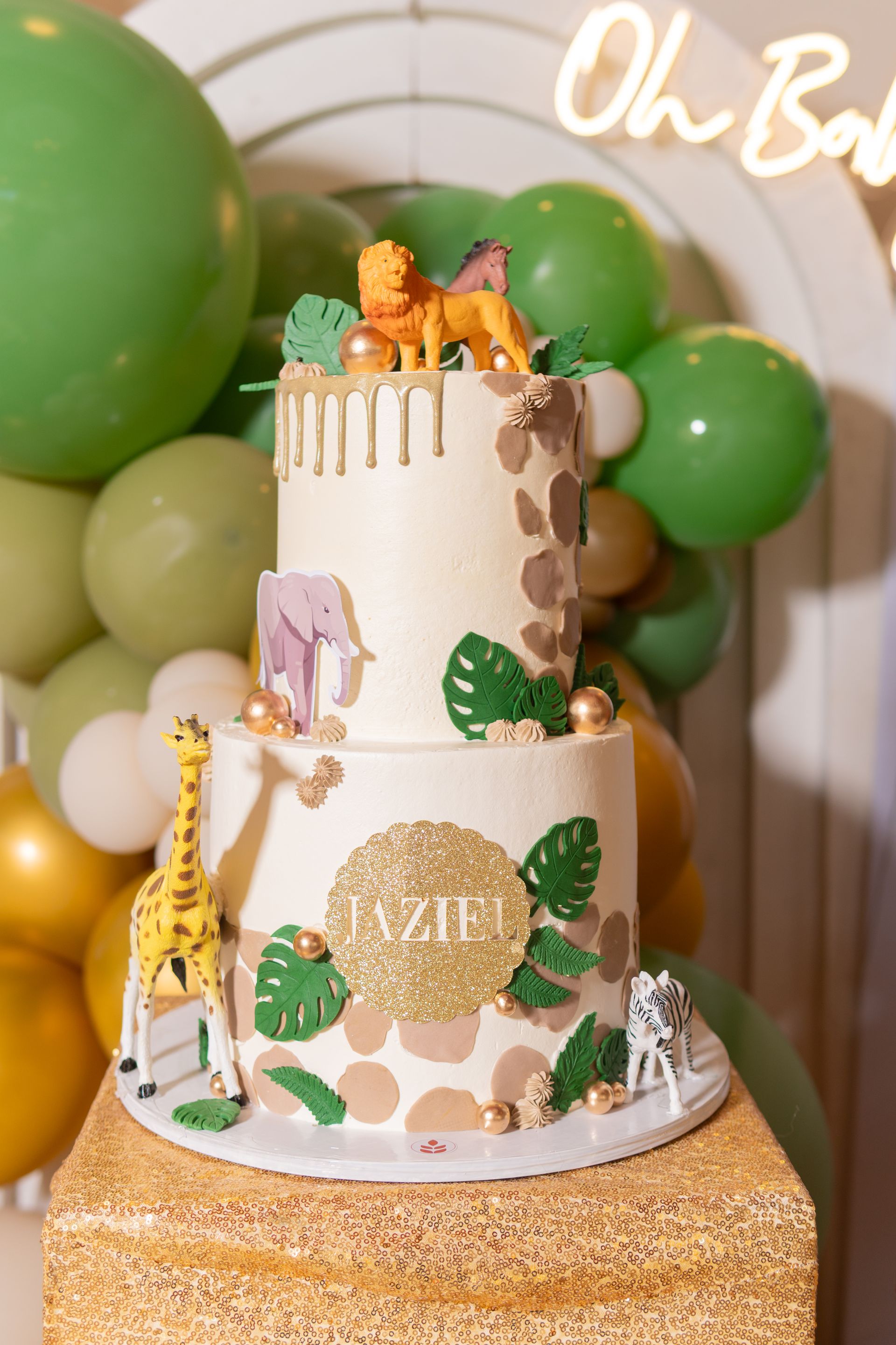 Animal themed birthday cake